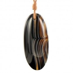 Pendentif pierre d'onyx strié