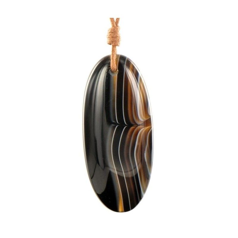 Pendentif pierre d'onyx strié