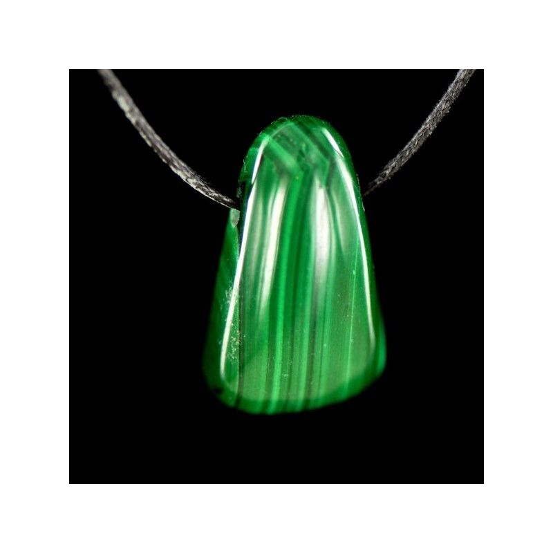 Collier pendentif malachite verte