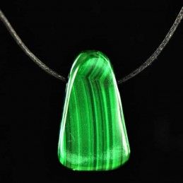 Collier pendentif malachite verte