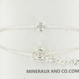 Bracelet zirconium serti et argent 925.