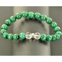 bracelet en malachite et cristal de roche-une fusion de couleurs et de clarte-un bijou elegant et energisant pour votre style