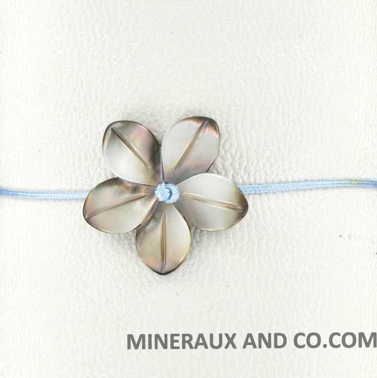 Bracelet Rétro Fleur Et Nacre - Support Extensible, Occasion, Style Vintage