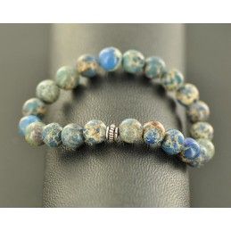 bracelet en Jaspe ocean bleu-couleur apaisante bleue mer