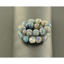 bracelet en jaspe ocean Bleu-elegance apaisante inspiree par la mer