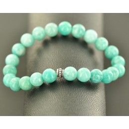 bracelet en perles de pierre d-amazonite - bijou naturel de haute qualite-lithotherapie