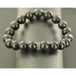 bracelet en pierre shungite - bijou de protection anti-onde electro-magnetique