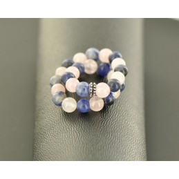 bracelet- sodalite-quartz-rose-serenite-bijou-lithotherapie-communication et amour
