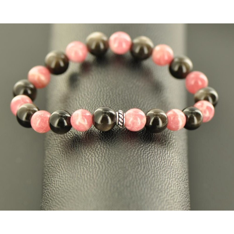 bracelet-rhodochrosite-bijou-obsidienne-argenté-amour