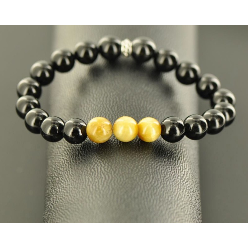 bracelet-perles-œil-tigre-blanc-spinelle-noir-protection-chance