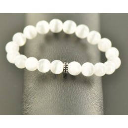 bracelet-perles-sélénite-blanche -pierre-lumineuse.