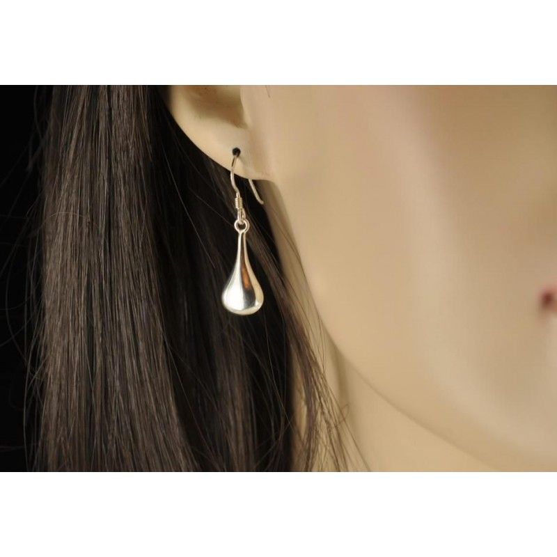 Boucles d'oreilles argent 925 gouttelettes.