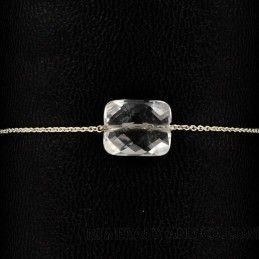 Bracelet chaîne argent et cristal
