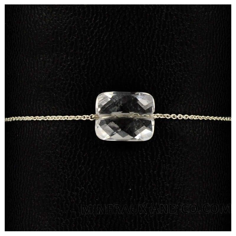 Bracelet chaîne argent et cristal Bracelet chaîne argent et cristal