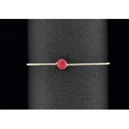 Bracelet chaine argent 925 et rubellite.