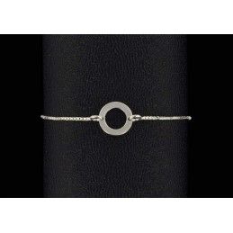 Bracelet chaine argent 925 et cercle plat.