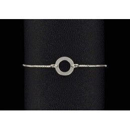 Bracelet chaine argent 925 et cercle plat.