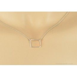 Pendentif chaîne et rectangle d'argent