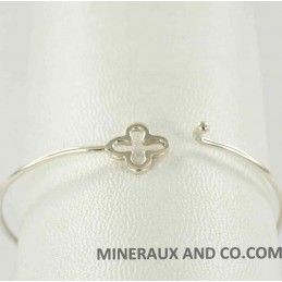 Bracelet jonc croix argent.