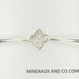 Bracelet jonc croix argent.