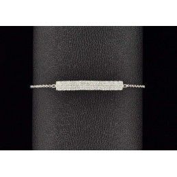 Bracelet barrette argent 925 et zirconium.