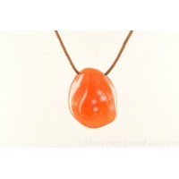 Bijoux pendentifs en pierre d'agate:collier agate orange du Botswana 