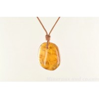 pendentifs pierres calcite orange: calcite rectangle pierre orange vif